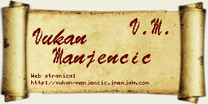 Vukan Manjenčić vizit kartica